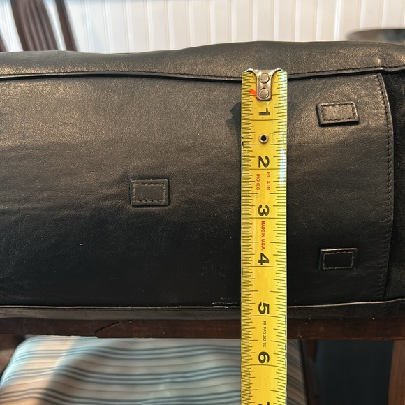 Halston Heritage Leather Bag Gold Purse Suede Black - Picture 6 of 13